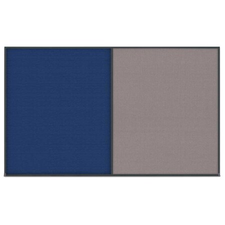 United Visual Products Double Door Radius Corkboard, 60"x36", Hea UV7014RC-BLACK-AMETHY